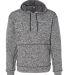 8613 J. America - Cosmic Poly Hooded Pullover Swea Charcoal Fleck front view