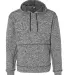 8613 J. America - Cosmic Poly Hooded Pullover Swea Charcoal Fleck front view