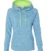 8616 J. America - Women's Cosmic Poly Contrast Hoo Electric Blue/ Neon Green front view