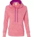 8616 J. America - Women's Cosmic Poly Contrast Hoo Fire Coral/ Magenta front view