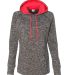 8616 J. America - Women's Cosmic Poly Contrast Hoo Charcoal Fleck/ Fire Coral front view
