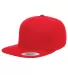 6007 Yupoong Five-Panel Flat Bill Cap in Red front view
