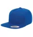 6007 Yupoong Five-Panel Flat Bill Cap in Royal blue front view