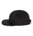 6007 Yupoong Five-Panel Flat Bill Cap in Black side view