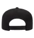 Yupoong 5089M Five Panel Wool Blend Snapback in Black back view