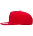Yupoong 5089M Five Panel Wool Blend Snapback in Red side view