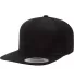 Yupoong 5089M Five Panel Wool Blend Snapback in Black front view