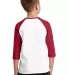 PC55YRS Port & Company® Youth 50/50 3/4-Sleeve Ra Wht/Red back view
