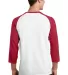 PC55RS Port & Company® 50/50 3/4-Sleeve Raglan Wht/Red back view