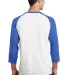 PC55RS Port & Company® 50/50 3/4-Sleeve Raglan Wht/Royal back view