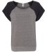 Alternative Apparel 2823 Ladies Short Sleeve Pullo EC GRY/ EC T BLK front view