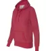  8860 J. America Women's Glitter French Terry Hood Red/ Silver side view