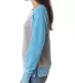 8927 J. America Women's Zen Fleece Raglan Sleeve C Cement/ Oceanberry side view