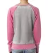 8927 J. America Women's Zen Fleece Raglan Sleeve C Cement/ Wildberry back view