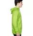 8670 J. America Polyester Hooded Pullover Sweatshi in Lime volt side view