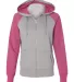  8868 J. America Women's Glitter Hooded Full-Zip S Oxford/ Wildberry front view