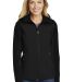 L335 Port Authority Ladies Hooded Core Soft Shell  Black front view