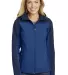 L335 Port Authority Ladies Hooded Core Soft Shell  NtSky Bl/DB Ny front view