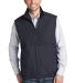 J7490 Port Authority Reversible Charger Vest Battleship Gry front view