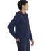 Next Level 9301 Unisex French Terry Pullover Hoody in Midnight navy/ cardinal side view