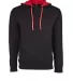 Next Level 9301 Unisex French Terry Pullover Hoody BLACK/ RED front view