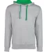 Next Level 9301 Unisex French Terry Pullover Hoody HTHR GRY/ KL GRN front view