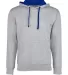 Next Level 9301 Unisex French Terry Pullover Hoody HTHR GREY/ ROYAL front view