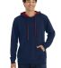 Next Level 9301 Unisex French Terry Pullover Hoody in Midnight navy/ cardinal front view