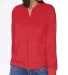 Next Level 6491 Sueded Lightweight Zip Up Hoodie in Red front view