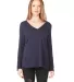 BELLA+CANVAS 8855 Womens Flowy Long Sleeve V-Neck in Midnight front view