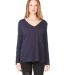 BELLA+CANVAS 8855 Womens Flowy Long Sleeve V-Neck MIDNIGHT front view