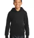 P470 Hanes Youth EcoSmart Pullover Hooded Sweatshi Black front view