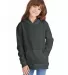 P470 Hanes Youth EcoSmart Pullover Hooded Sweatshi Charcoal Heather front view