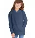 P470 Hanes Youth EcoSmart Pullover Hooded Sweatshi Heather Navy front view