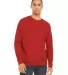 BELLA+CANVAS 3945 Unisex Drop Shoulder Sweatshirt in Red front view