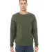 BELLA+CANVAS 3945 Unisex Drop Shoulder Sweatshirt in Military green front view