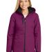 L332 Port Authority Ladies Vortex 3-in-1 Jacket in Very berry/blk front view
