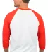 5700 Gildan Heavy Cotton Three-Quarter Raglan T-Sh in White/ red back view