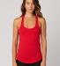 Cotton Heritage LC7706 Juniors Scallop Racerback T Uakari Red front view