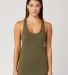 Cotton Heritage LC7706 Juniors Scallop Racerback T Military Green front view