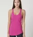 Cotton Heritage LC7706 Juniors Scallop Racerback T Hot Pink front view