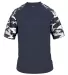 4141 Badger Camo Sport T-Shirt Navy/ Navy Camo front view
