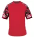4141 Badger Camo Sport T-Shirt Red/ Red Camo front view