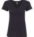 Next Level 6480 Women's Sueded Short Sleeve V BLACK front view