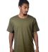 MC1050 Cotton Heritage Drop Tail Crew Neck T-shirt Military Green front view