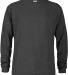 64300L Juvenile Long Sleeve Tee 5.2 oz CHARCOAL HEATHER front view