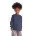 64300L Juvenile Long Sleeve Tee 5.2 oz in Denim heather front view