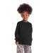 64300L Juvenile Long Sleeve Tee 5.2 oz in Black front view
