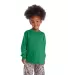 64300L Juvenile Long Sleeve Tee 5.2 oz in Kelly front view