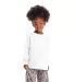 64300L Juvenile Long Sleeve Tee 5.2 oz in White front view
